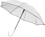 Automaattisesti avautuva värikäs ja tuulenpitävä 23" Kaia-sateenvarjo, valkoinen liikelahja logopainatuksella